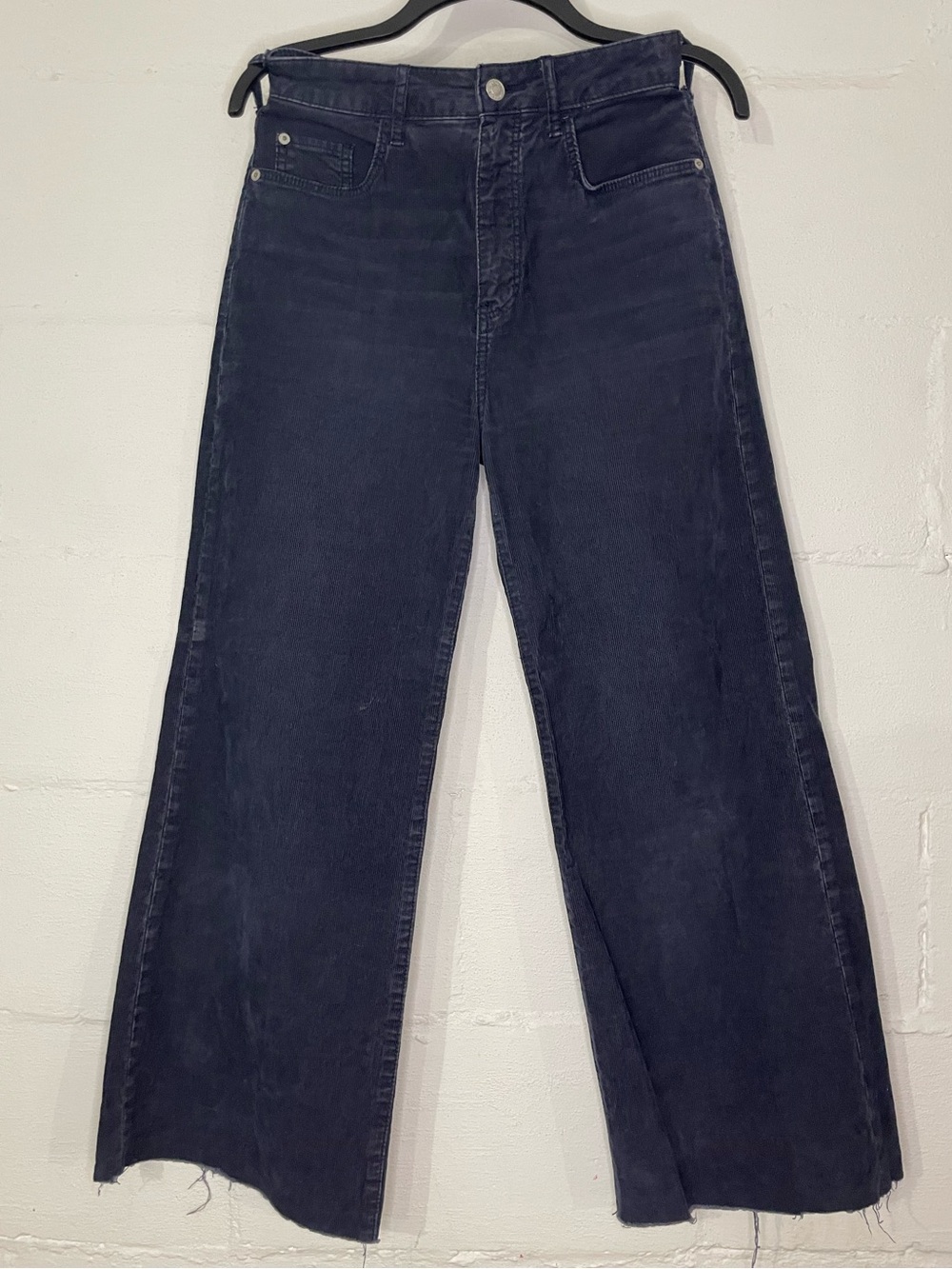 Pilcro Straight Leg Corduroy Pants in Dark Navy